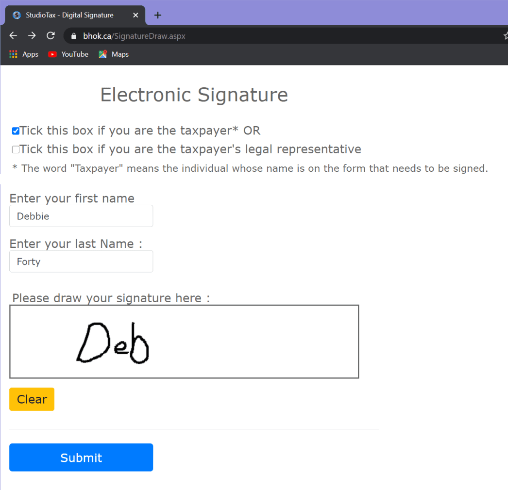 Draw a signature