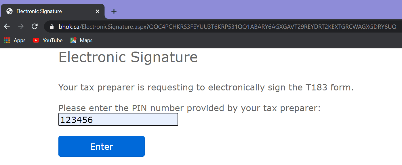 Enter the PIN