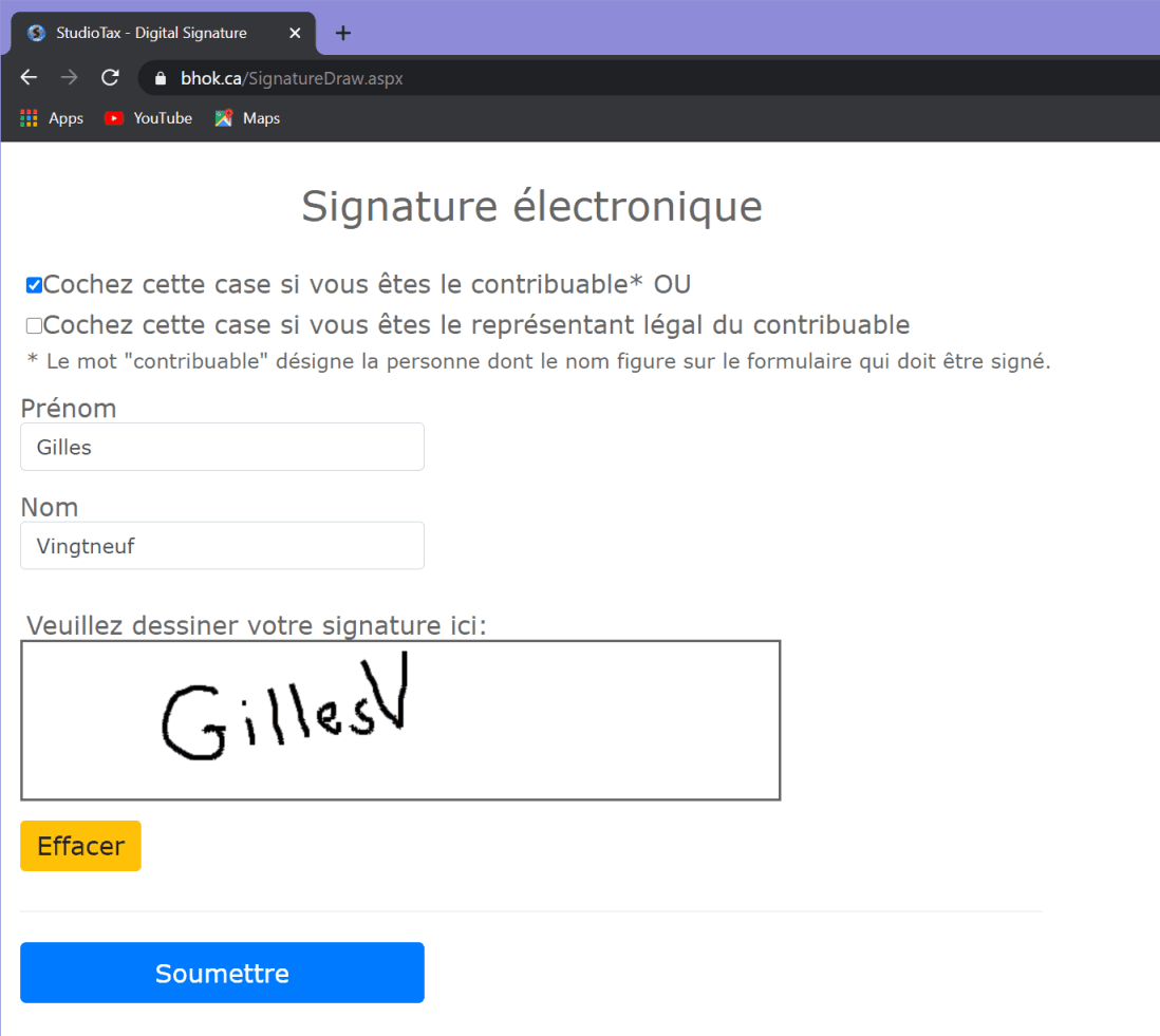 Dessiner une signature