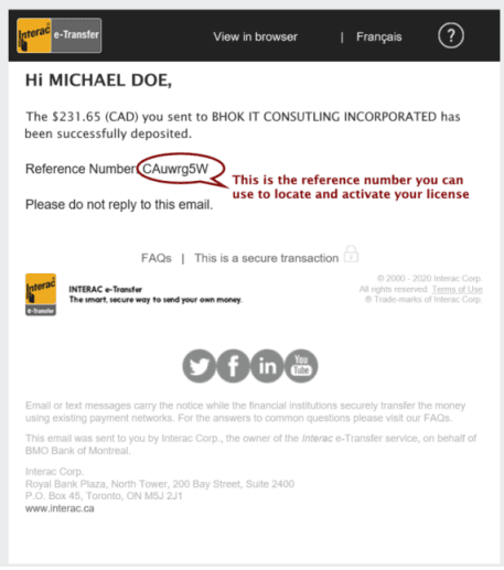 Reference number