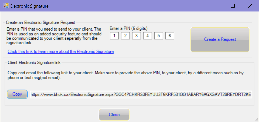 Signature request